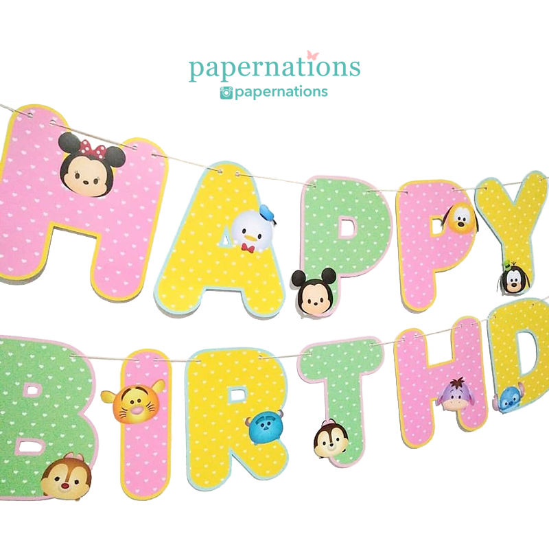 HBD Tsum Tsum Bunting Flag